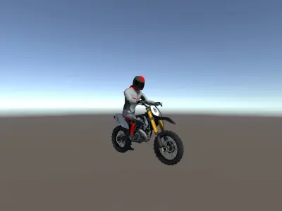 Low Poly Dirt Bike With Rider-5 Low-poly 3D model
