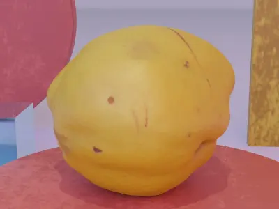 Quince fruit 01 high-poly 3D model