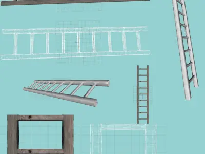 Ladder wooden Free 3D model