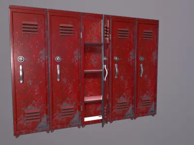 Metal Locker Game Ready Low-poly Low-poly 3D model