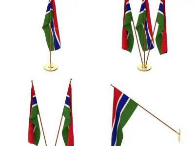 Gambia Flag Pack 3D model