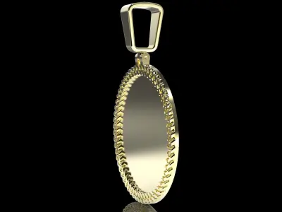 Cuban link pendant  1 inch and half with 2 Bails 3D print model