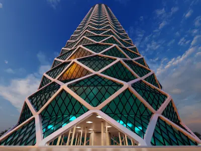 tower tall building in desert 3D model