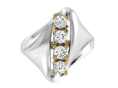 Unique Diamond Ring 3277 Free 3D print model