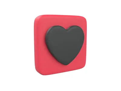 Twitter Heart Decoration v1 009 Low-poly 3D model