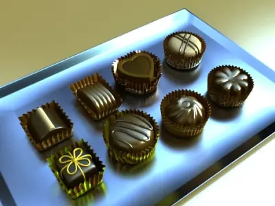 Chocolate Candy Assortment High res 3D model