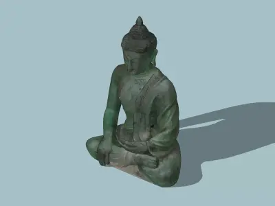 Bronze Buddha Low-poly 3D model