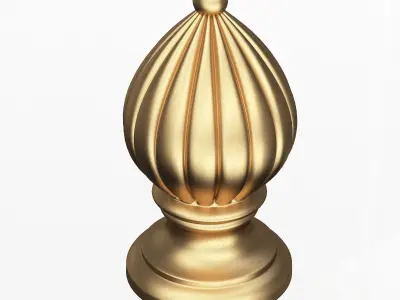 Carved Finial Knob 03 Low-poly 3D model