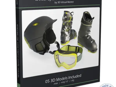 Winter Sport Equipment Ski and Snow 3D model