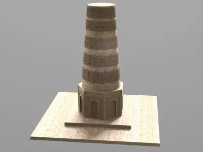 Burana brick tower 3D model