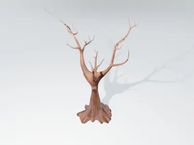 Rusty Tree Steel Sculpture Low-poly 3D model