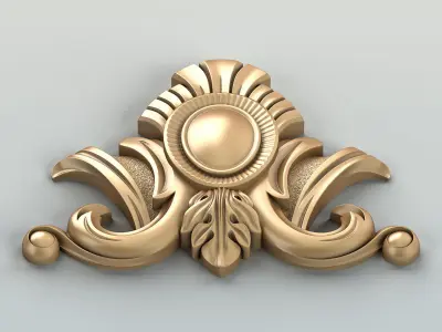 Carved decor central 041 3D model