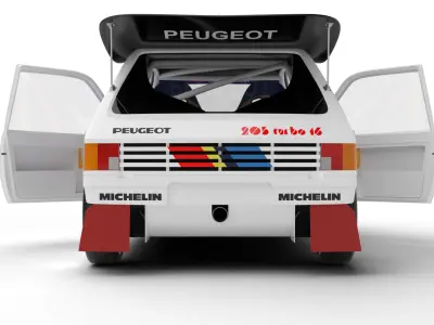 Peugeot 205 T16 Evo 2 Group B 1986 HQ 3d model 3D model