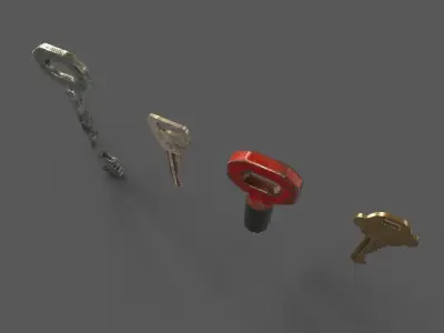 Old keys Low-poly 3D model