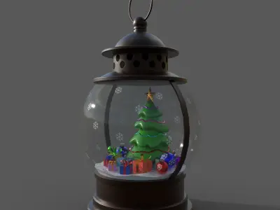 Christmas snowball with Christmas tree 3D model