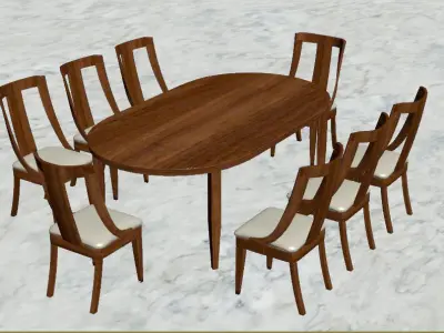 Wooden Dining Table 3D model