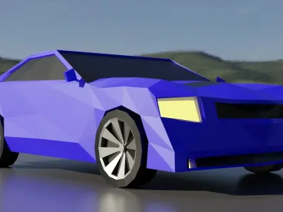 Low Poly Muscle Car 3D model