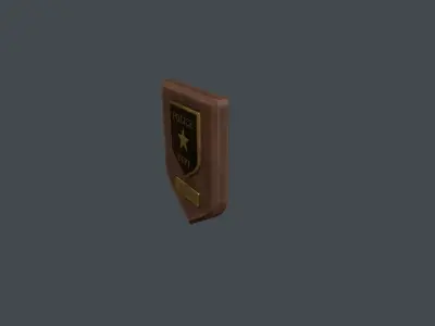 Police Wall Plaque Low-poly 3D model