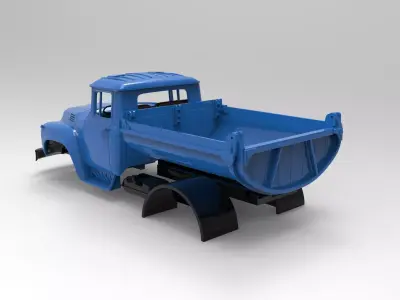  All parts are separated Truck ZIL 130 Printable Body Soviet Car 3D print model