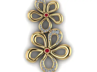 Flower pendant 3d model 3D print model