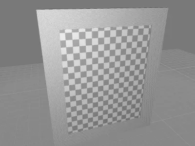 Rectangle Wood Wall Mirror 3D model