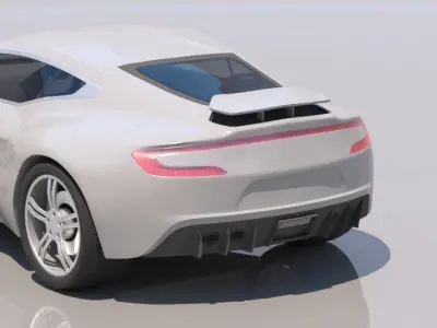 Aston Martin One-77 Silver Edition Low-poly 3D model