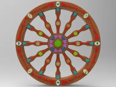 Wheel of Sicilian Cart 3D model