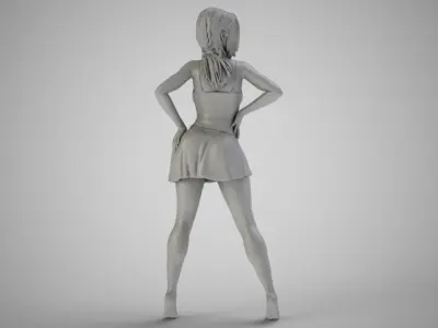 Determined Girl 3D print model