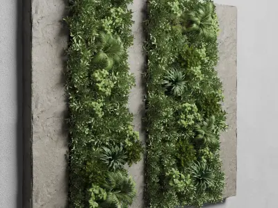  plant stand vertical garden wall stone box vase Low-poly 3D model