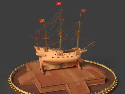 Chinese ancient sail ship   3D model