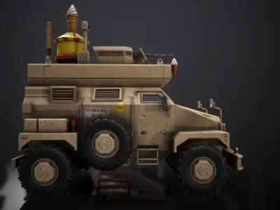 Ice-Cream Truck Low-poly 3D model