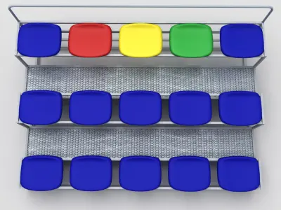 Stadium seating tribune small 3D model