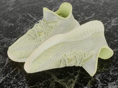 ADIDAS YEEZY BOOST 350 V2 GREEN GLOW 3D SHOES Low-poly 3D model