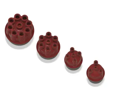 3d printable scale car model power distributors with wire holes 3D print model