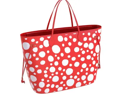 Louis Vuitton Neverfull Bags Yayoi Kusama Low-poly 3D model