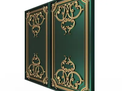 Backgammon Set 06 Green Low-poly 3D model