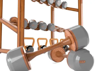 PENT Rack Dumbbell Low-poly 3D model