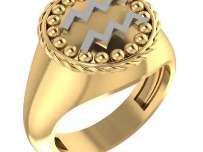 12 pc rings - zodiak 77 3D print model
