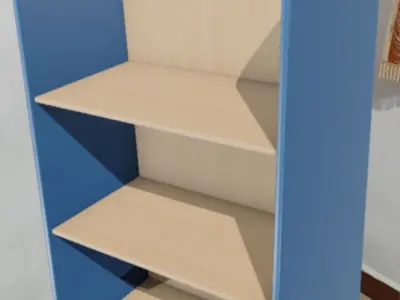 Large Shelf Blue Low-poly 3D model