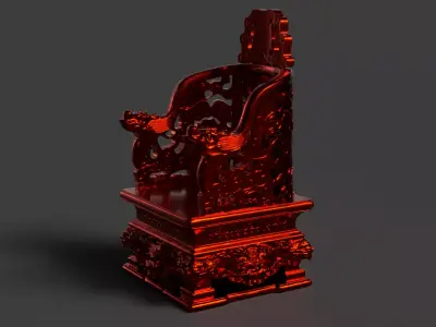 Chinese ancient chair Low-poly 3D model