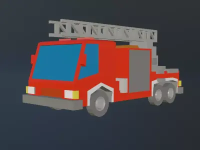  Low poly fire Department Low-poly 3D model