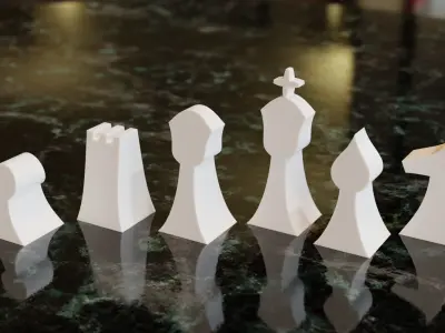 Modern chess board model 3D model