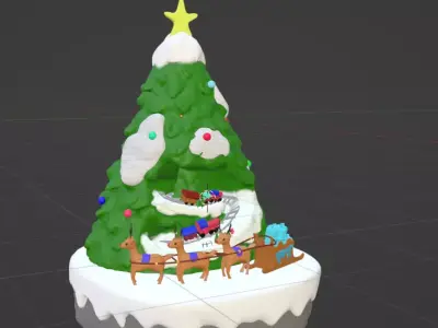 christmas tree and also printable model 3D print model