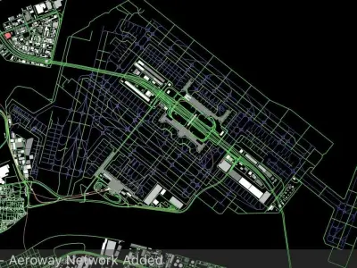 Tokyo Haneda HND Airport Roads Buildings and Public Transport 3D model