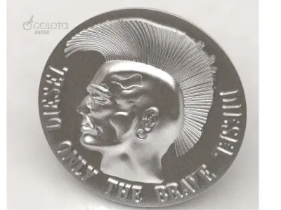 Diesel Warrior Belt Buckle replica 3D print model