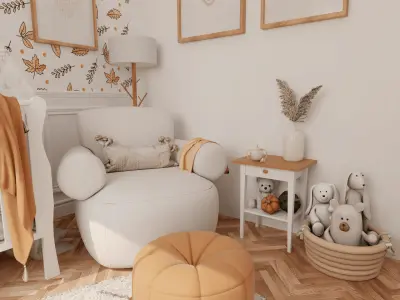Autumn Baby Room Blender Scene 3D model