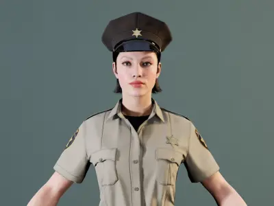 Police Uniform Bundle For MetaHuman - Rigged - Game Ready Low-poly 3D model
