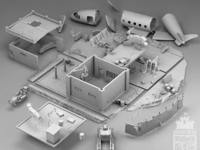 Gas station 3D print model