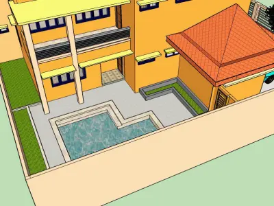 Two story exteriorBuilding  3D model