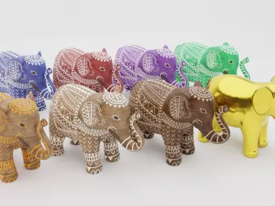 Elephant Statues Low-poly 3D model purchase